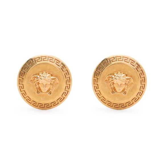 Versace TRIBUTE MEDUSA Large STUD EARRINGS in Gold - Picture 13 of 13